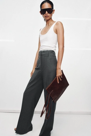 Брюки из шерсти с высокой посадкой — коллекция Zara «Zw»- Заказать в России