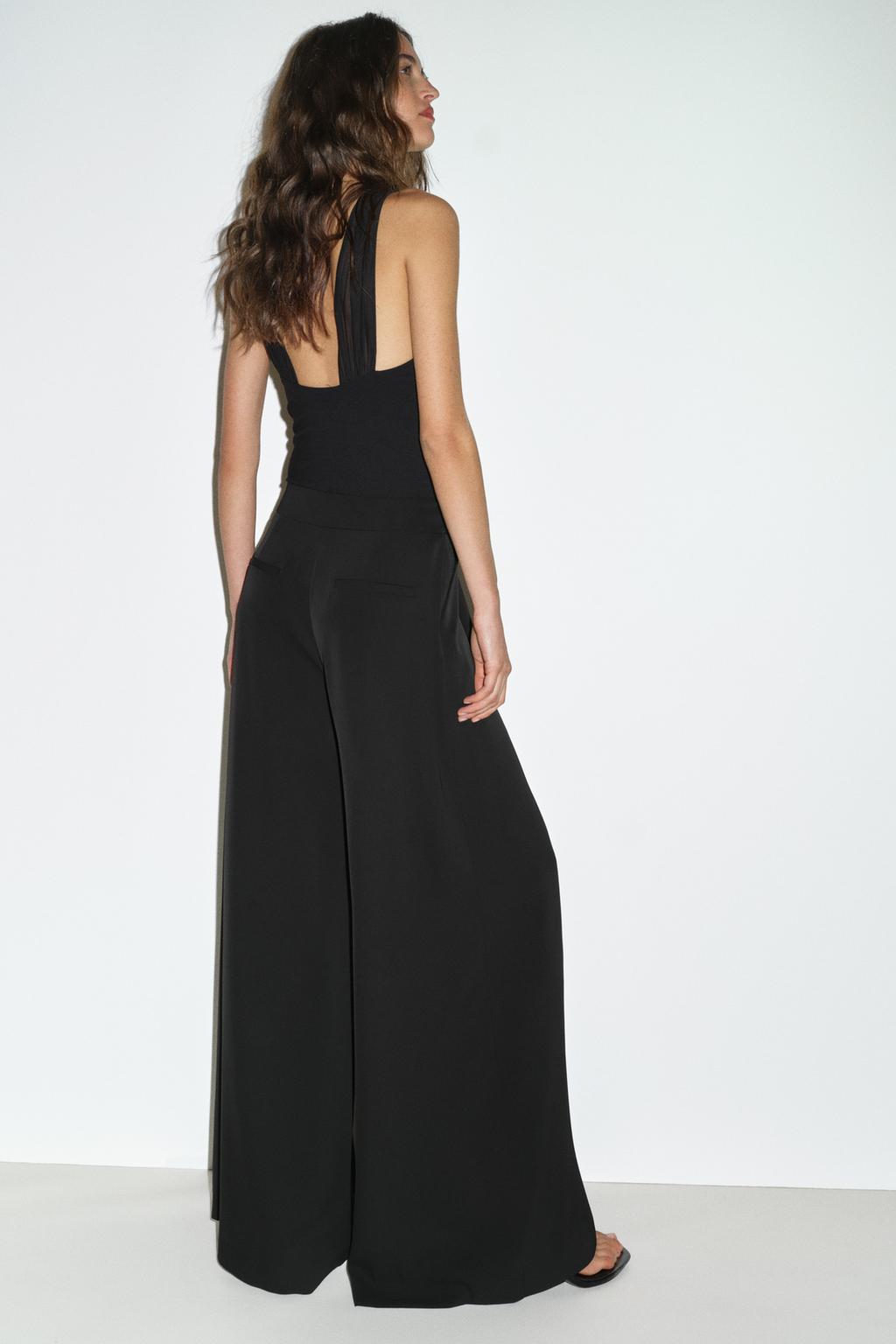 БРЮКИ-ПАЛАЦЦО С ЗОЛОТИСТОЙ ПУГОВИЦЕЙ