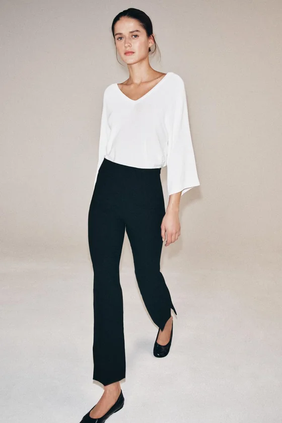 УКОРОЧЕННЫЕ БРЮКИ С ВЫСОКОЙ ПОСАДКОЙ — коллекция Zara «ZW»