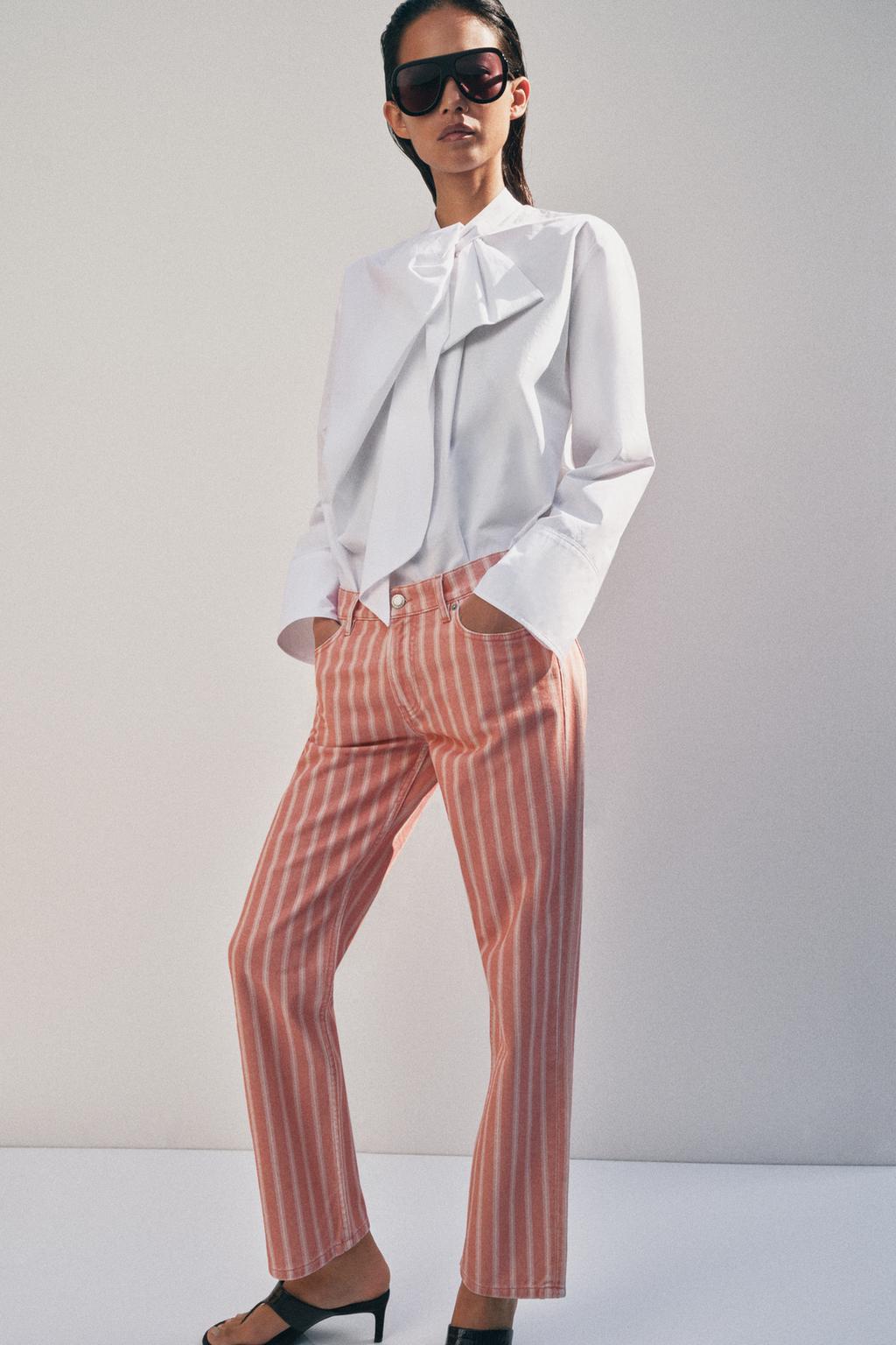 ДЖИНСЫ  СО СРЕДНЕЙ ПОСАДКОЙ И ПОЛОСКАМИ — коллекция Zara «ZW»