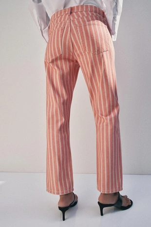 Джинсы  со средней посадкой и полосками — коллекция Zara «Zw»- Заказать в России