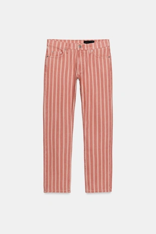 Джинсы  со средней посадкой и полосками — коллекция Zara «Zw»- Заказать в России