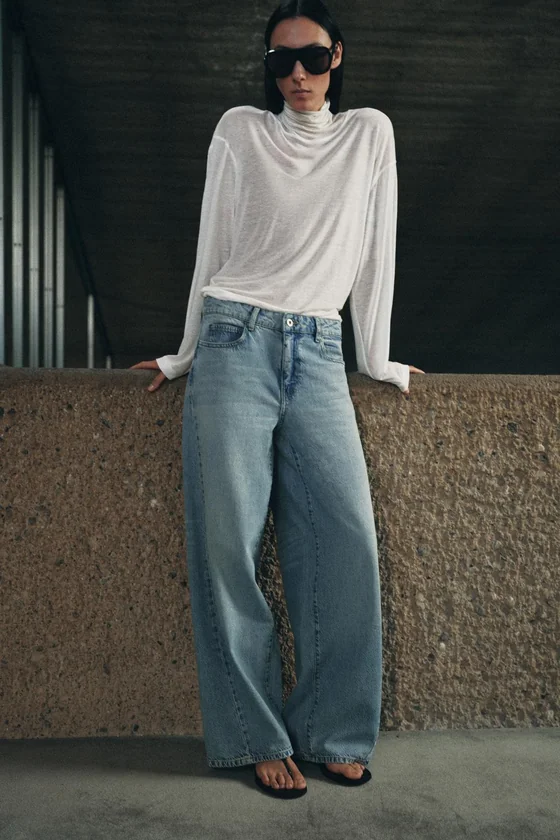 ДЖИНСЫ коллекция Zara «ZW» LOOSE  СО СРЕДНЕЙ ПОСАДКОЙ