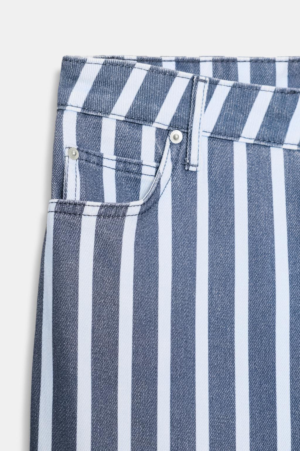 ДЖИНСЫ коллекция Zara «ZW» LOOSE СО СРЕДНЕЙ ПОСАДКОЙ И ПОЛОСКАМИ