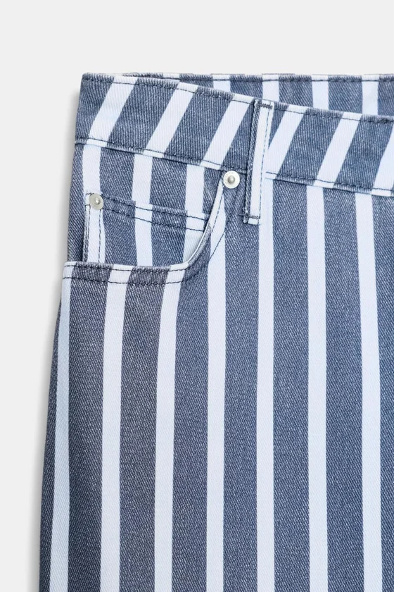 ДЖИНСЫ коллекция Zara «ZW» LOOSE СО СРЕДНЕЙ ПОСАДКОЙ И ПОЛОСКАМИ