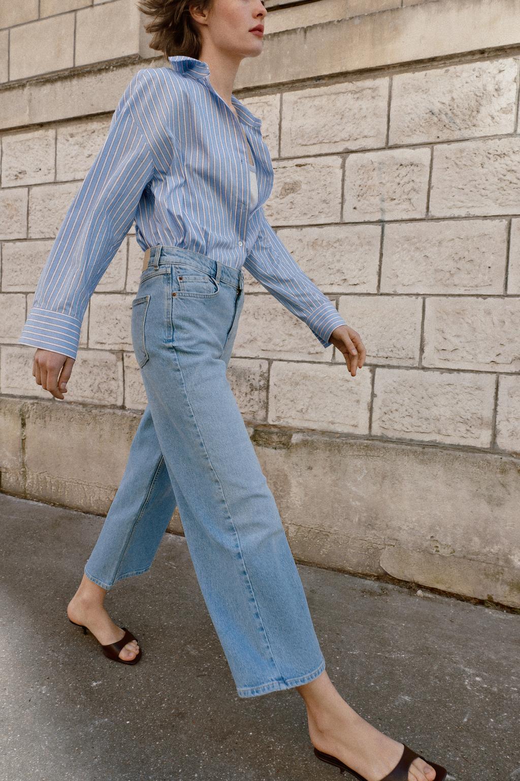 ДЖИНСЫ Z1975 КЮЛОТЫ С ВЫСОКОЙ ПОСАДКОЙ 