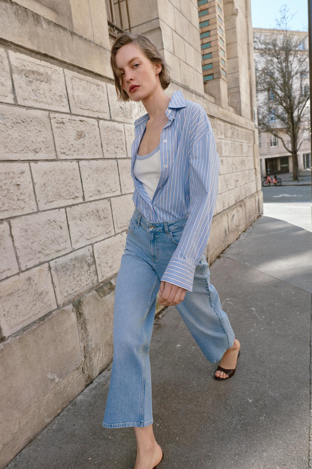 ДЖИНСЫ Z1975 КЮЛОТЫ С ВЫСОКОЙ ПОСАДКОЙ 