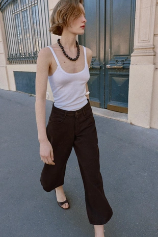 Джинсы Z1975 баллон с высокой посадкой и асимметричным низом- Заказать в России