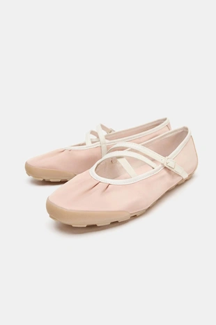 Атласные балетки в спортивном стиле- Заказать в России