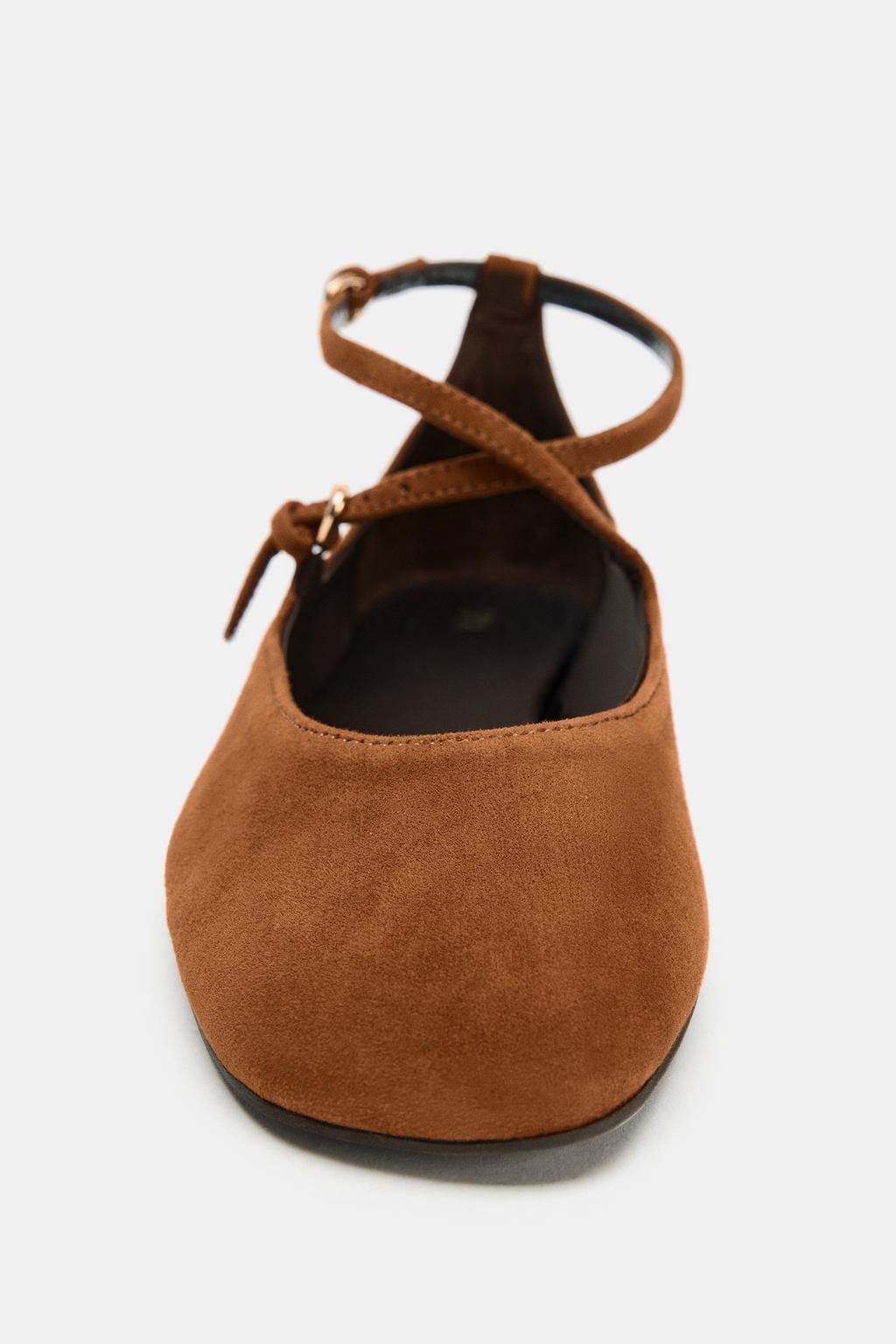 КОЖАНЫЕ БАЛЕТКИ С РЕМЕШКАМИ