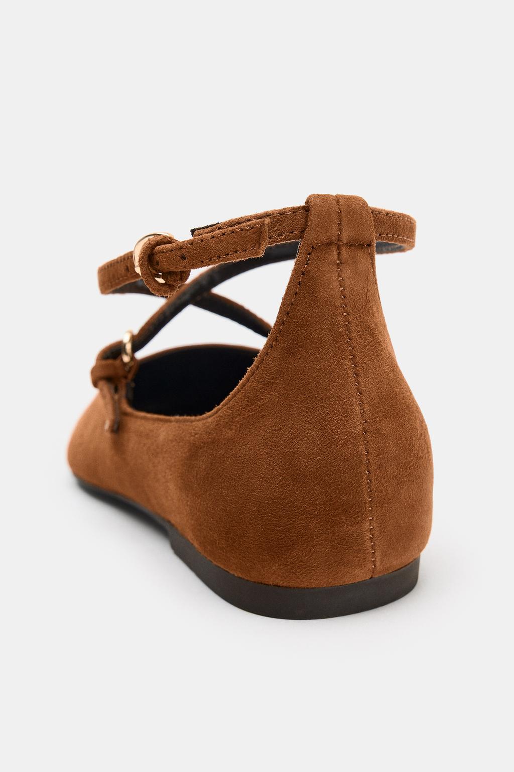 КОЖАНЫЕ БАЛЕТКИ С РЕМЕШКАМИ