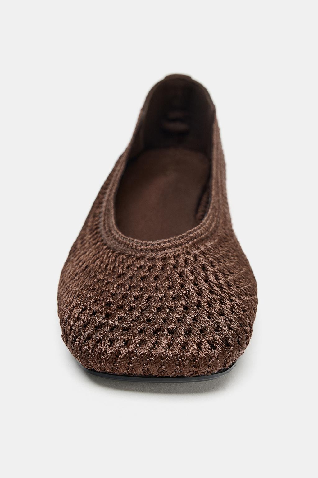 БАЛЕТКИ С ПЛЕТЕНЫМ ВЕРХОМ