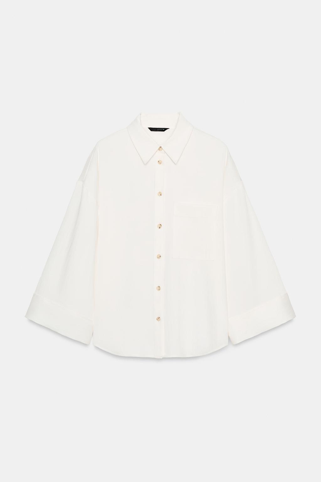 РУБАШКА ОВЕРСАЙЗ С ШИРОКИМИ РУКАВАМИ