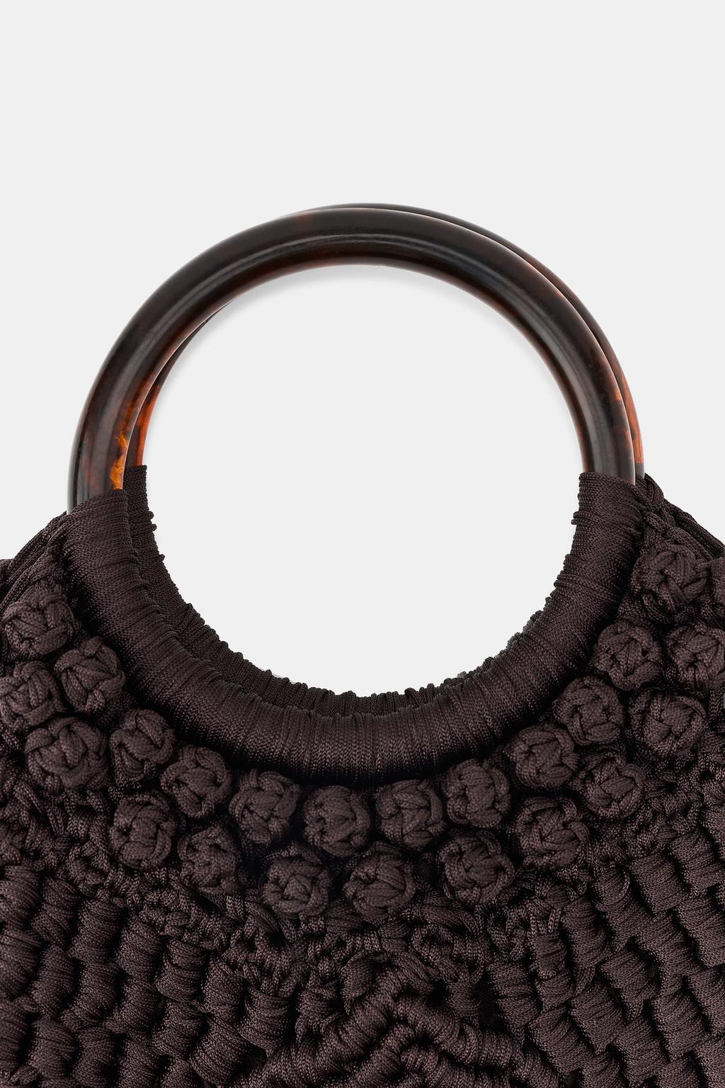 СУМКА ИЗ ТКАНИ С УЗЛАМИ И БАХРОМОЙ