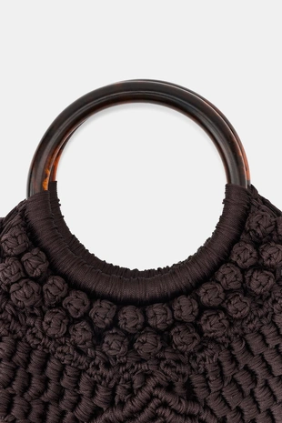 Сумка из ткани с узлами и бахромой- Заказать в России