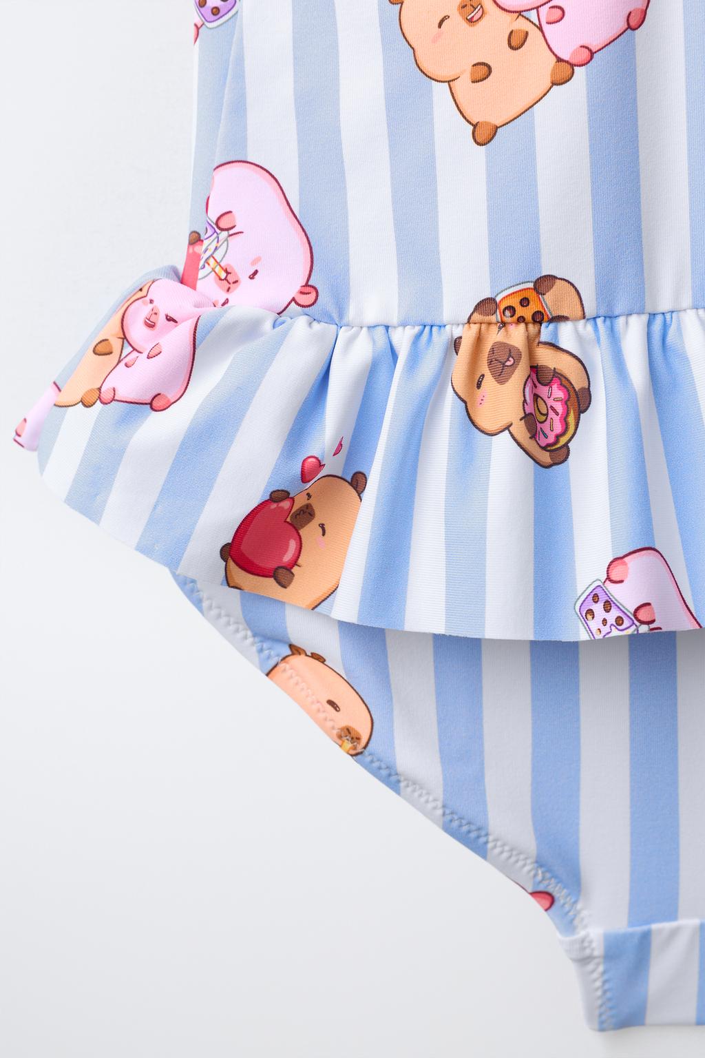 2-6 ЛЕТ/КУПАЛЬНИК В ПОЛОСКУ С КАПИБАРОЙ CAPYFUN ©