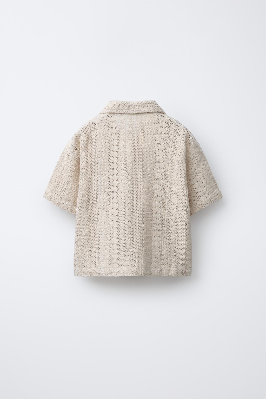 Вязаная рубашка с воротником кэмп