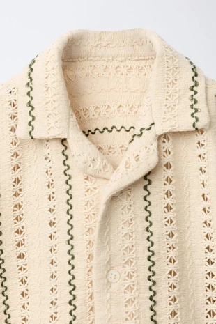 Вязаная рубашка в полоску- Заказать в России