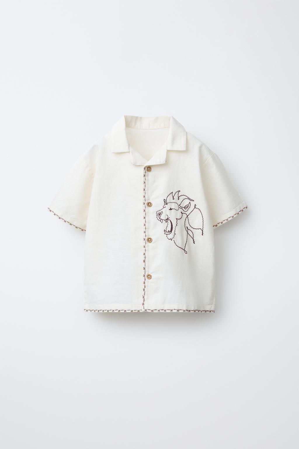 РУБАШКА С ВЫШИТЫМ ЛЬВОМ