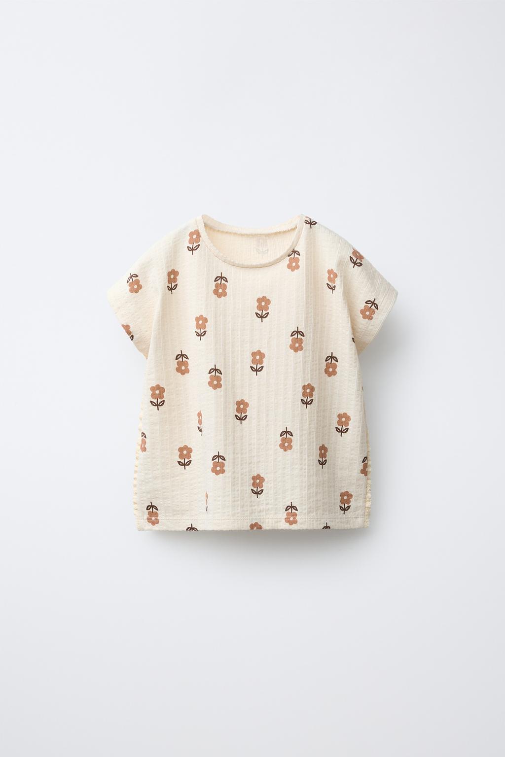 ФУТБОЛКА С ПРИНТОМ И КРУЖЕВОМ