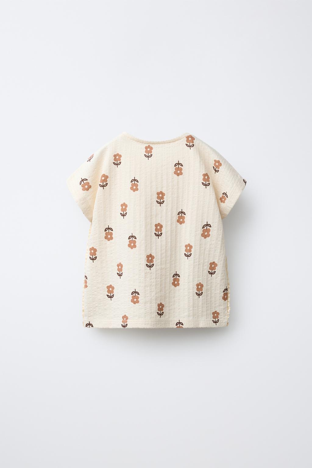 ФУТБОЛКА С ПРИНТОМ И КРУЖЕВОМ