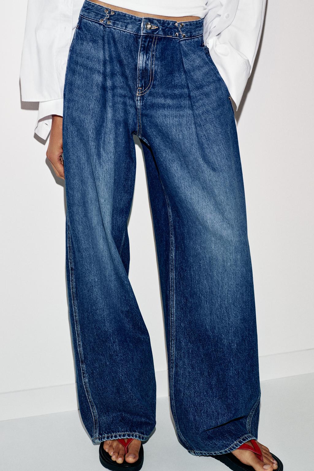 ДЖИНСЫ Z1975 СВОБОДНОГО КРОЯ С ВЫСОКОЙ ПОСАДКОЙ И КРЮЧКАМИ