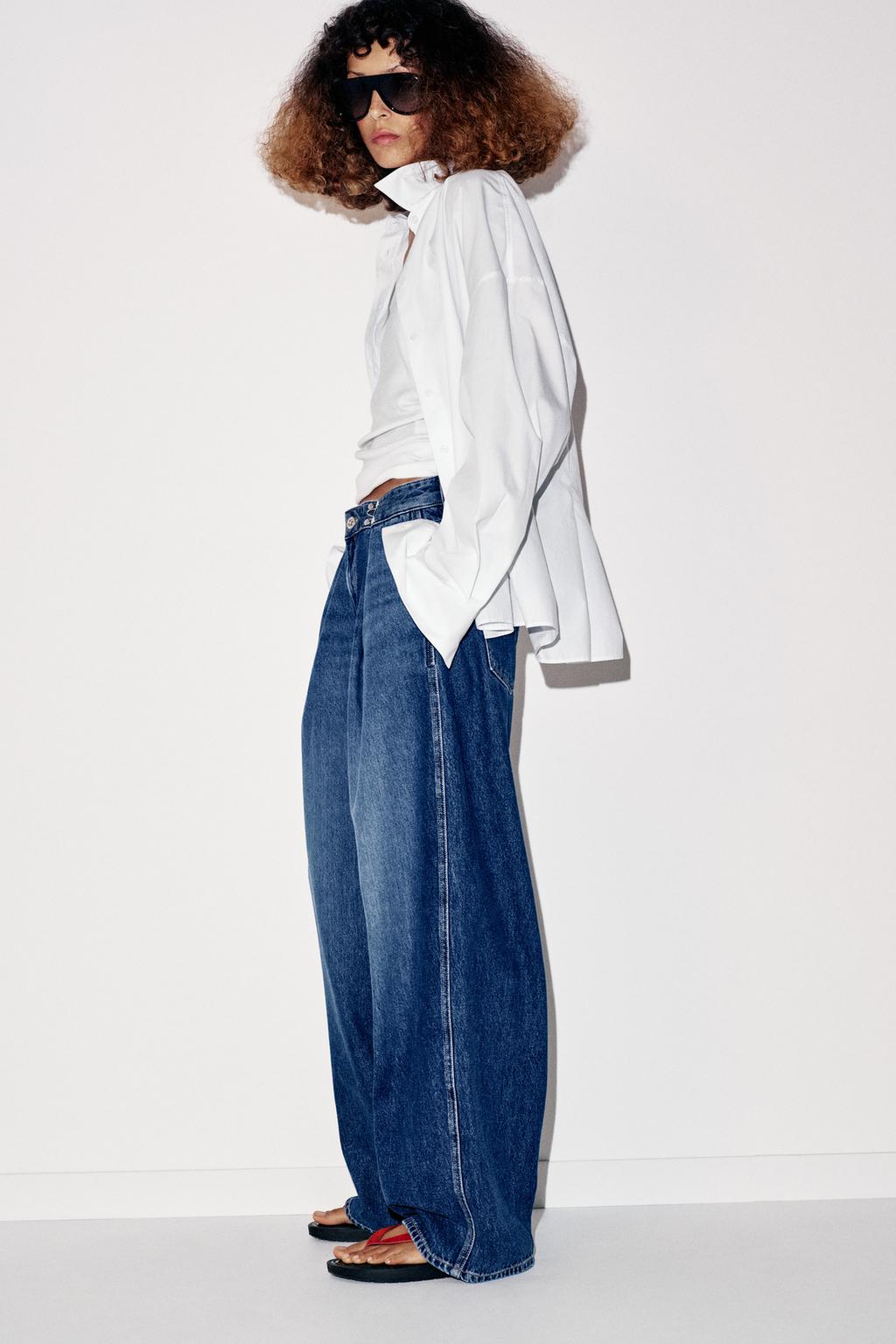 ДЖИНСЫ Z1975 СВОБОДНОГО КРОЯ С ВЫСОКОЙ ПОСАДКОЙ И КРЮЧКАМИ