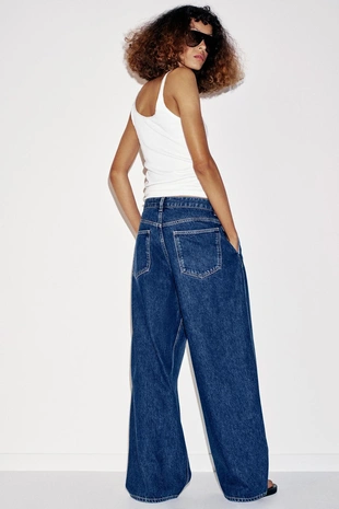 Джинсы Z1975 свободного кроя с высокой посадкой и крючками- Заказать в России