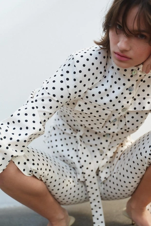 Рубашка с рукавами в горошек- Заказать в России