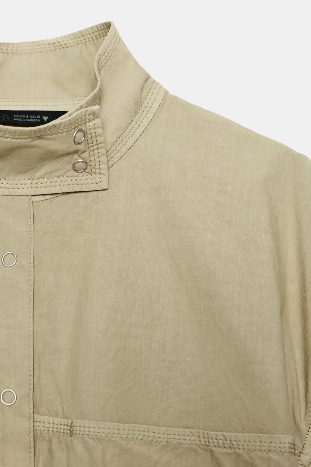 КУРТКА ИЗ ПОПЛИНА С ЭФФЕКТОМ ПОТЕРТОСТИ