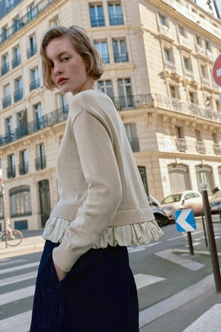 Комбинированный кардиган- Заказать в России