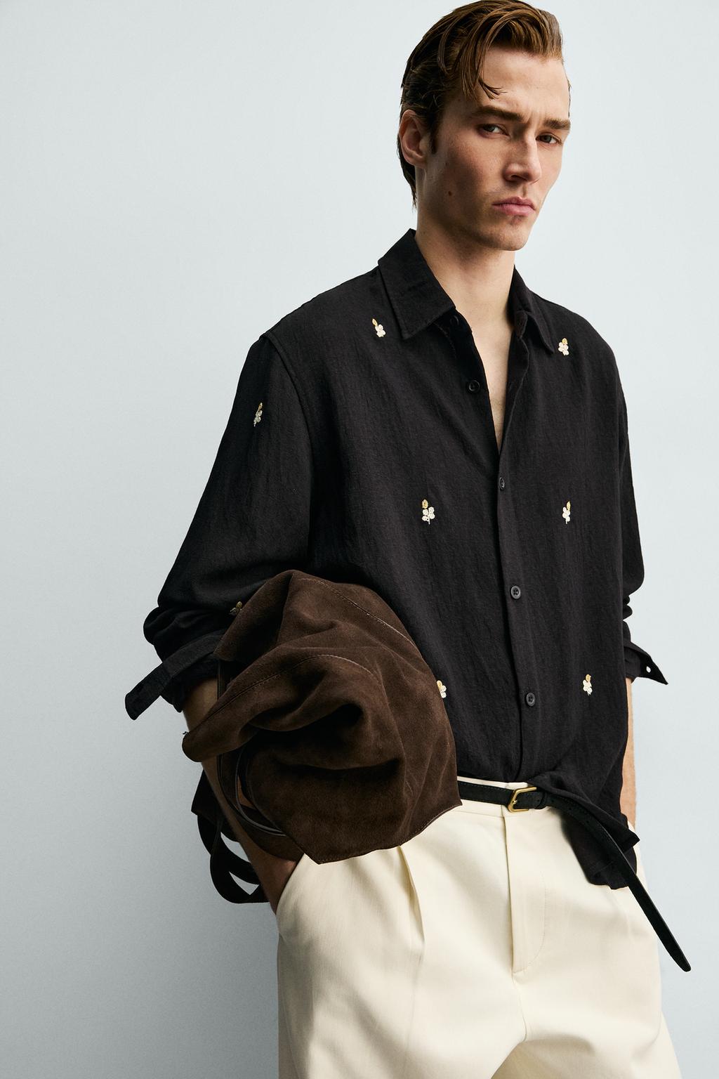 РУБАШКА СТРУЯЩЕГОСЯ ПОКРОЯ С ВЫШИВКОЙ