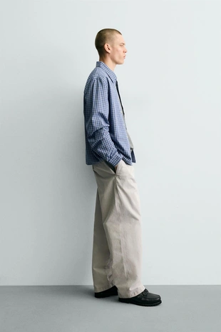 Укороченная рубашка в клетку с вышивкой- Заказать в России