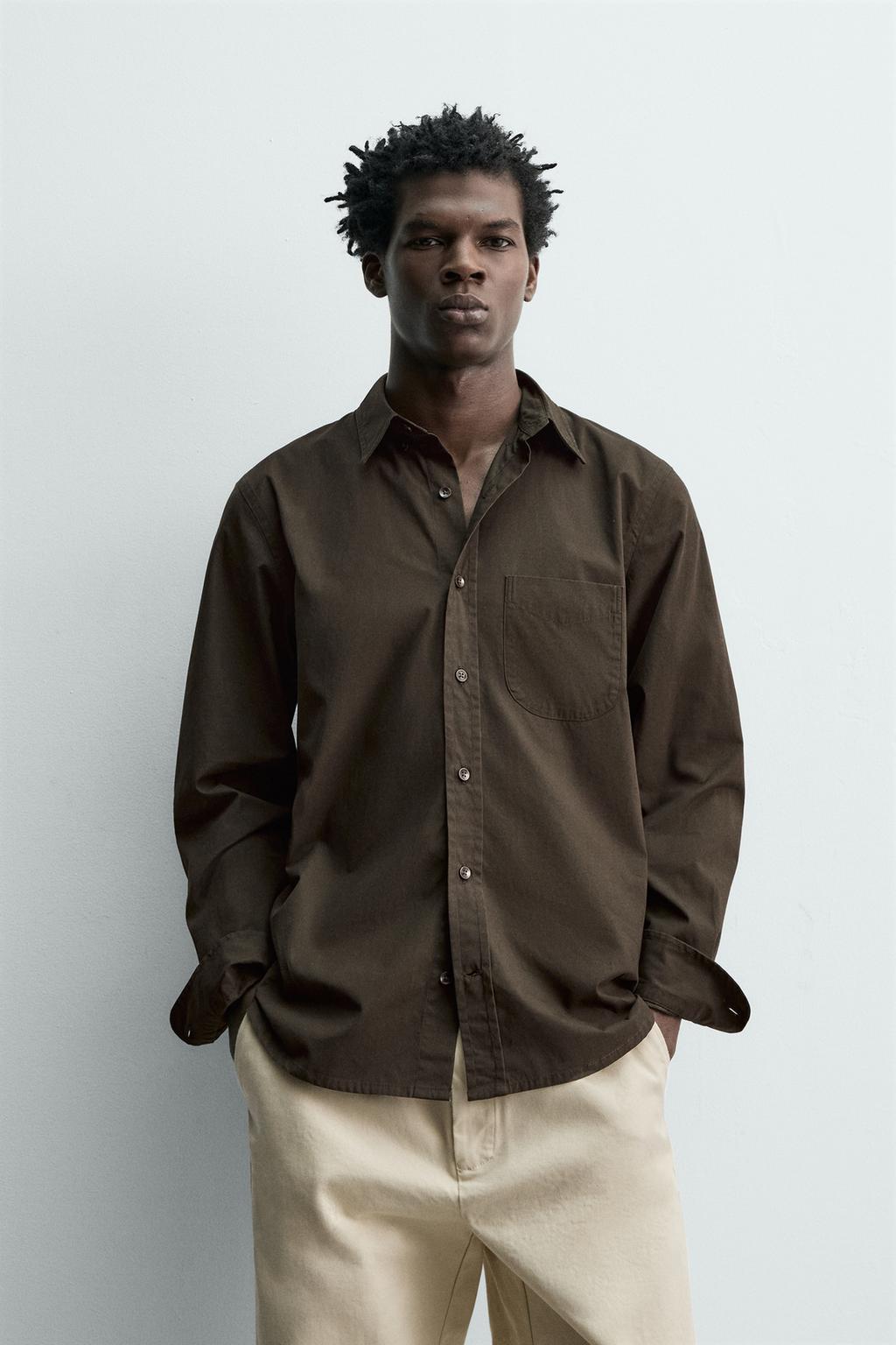 РУБАШКА стандартной посадки ИЗ ПОПЛИНА