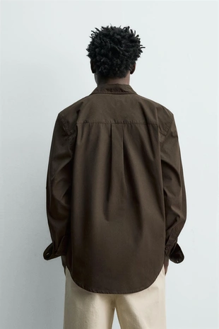 Рубашка стандартной посадки из поплина- Заказать в России