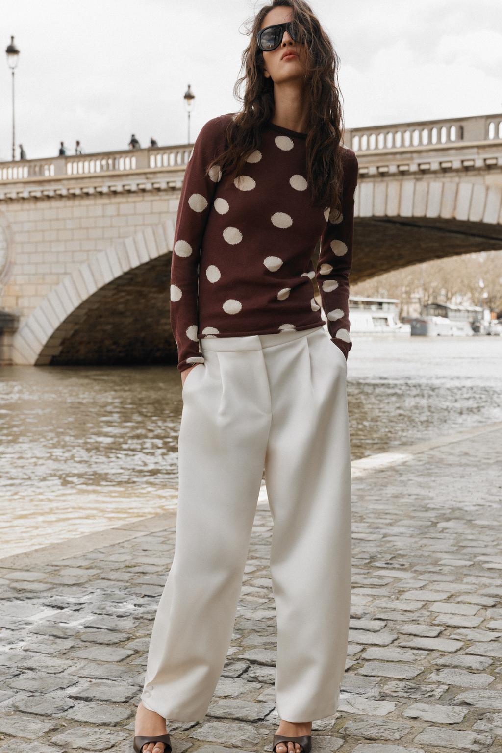 ТРИКОТАЖНЫЙ ТОП В ГОРОШЕК