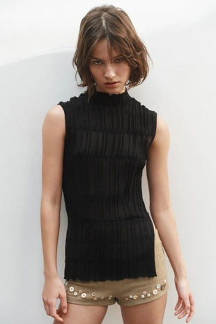 Трикотажный топ со сборками- Заказать в России