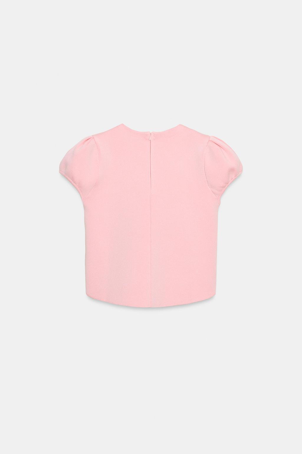 ТРИКОТАЖНЫЙ ТОП С ОБЪЕМНЫМИ РУКАВАМИ