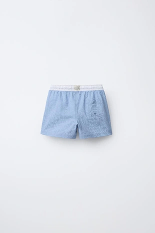 6-14 лет/плавки-бермуды с нашивкой- Заказать в России