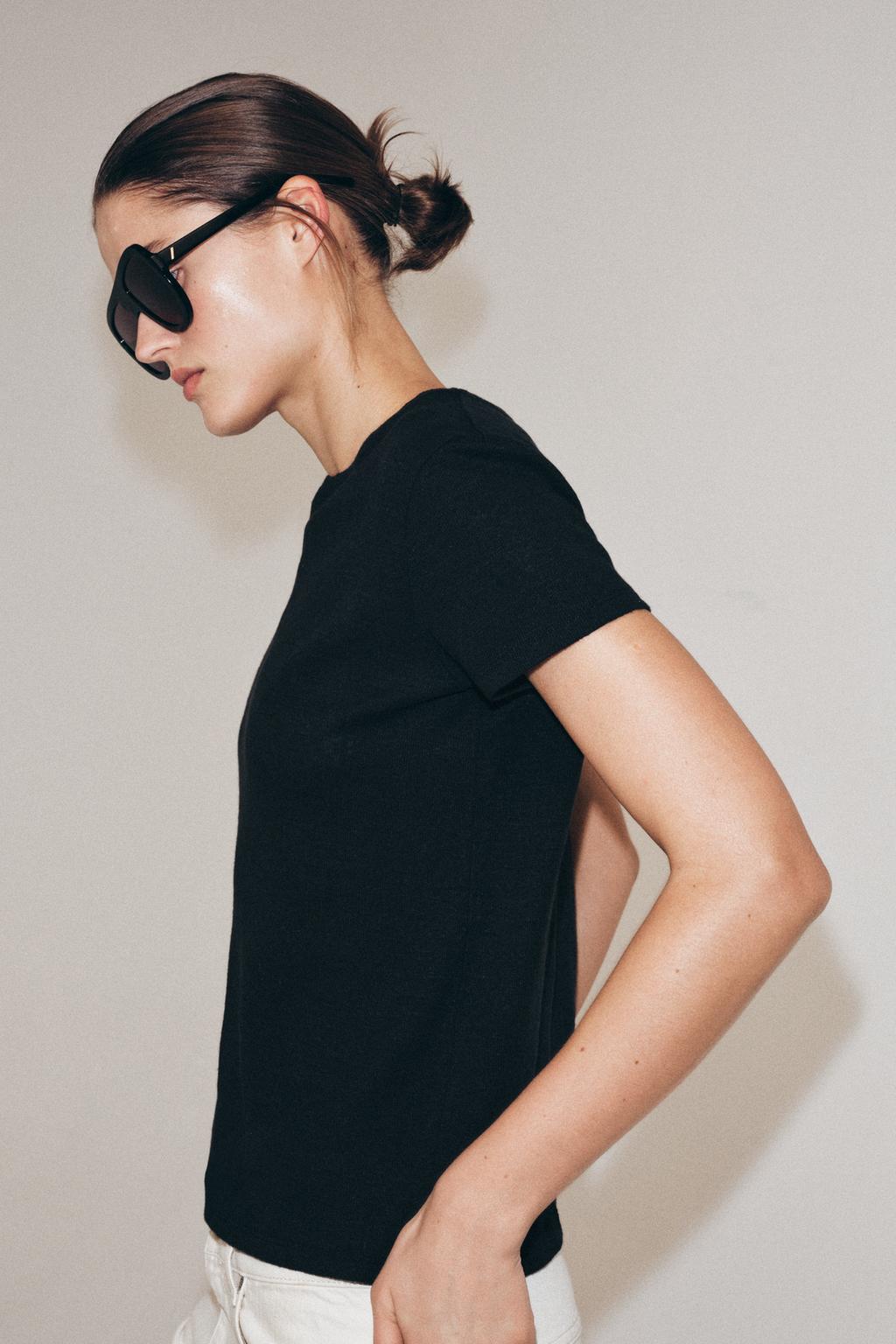 ФУТБОЛКА ИЗ ЛЬНА И ХЛОПКА С КОРОТКИМИ РУКАВАМИ