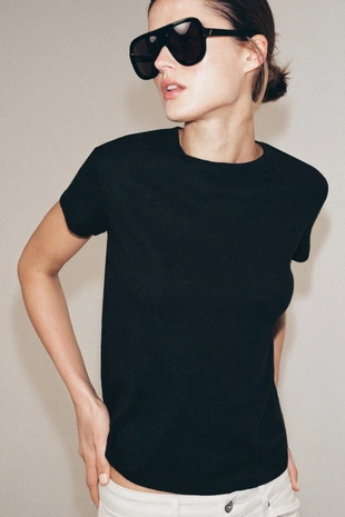 Футболка из льна и хлопка с короткими рукавами- Заказать в России