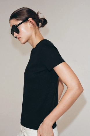 Футболка из льна и хлопка с короткими рукавами- Заказать в России