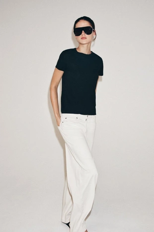 Футболка из льна и хлопка с короткими рукавами- Заказать в России