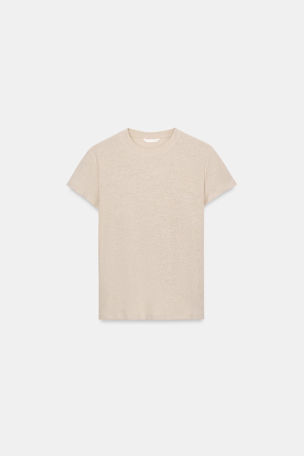 ФУТБОЛКА ИЗ ЛЬНА И ХЛОПКА С КОРОТКИМИ РУКАВАМИ