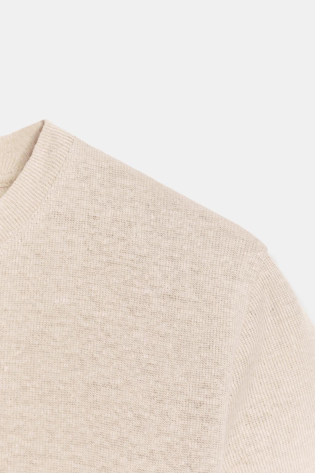 ФУТБОЛКА ИЗ ЛЬНА И ХЛОПКА С КОРОТКИМИ РУКАВАМИ