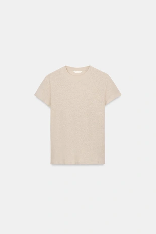 Футболка из льна и хлопка с короткими рукавами- Заказать в России