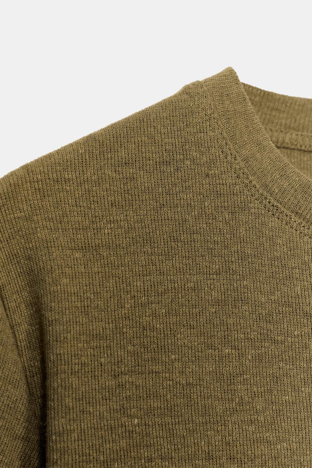 ФУТБОЛКА ИЗ ЛЬНА И ХЛОПКА С КОРОТКИМИ РУКАВАМИ