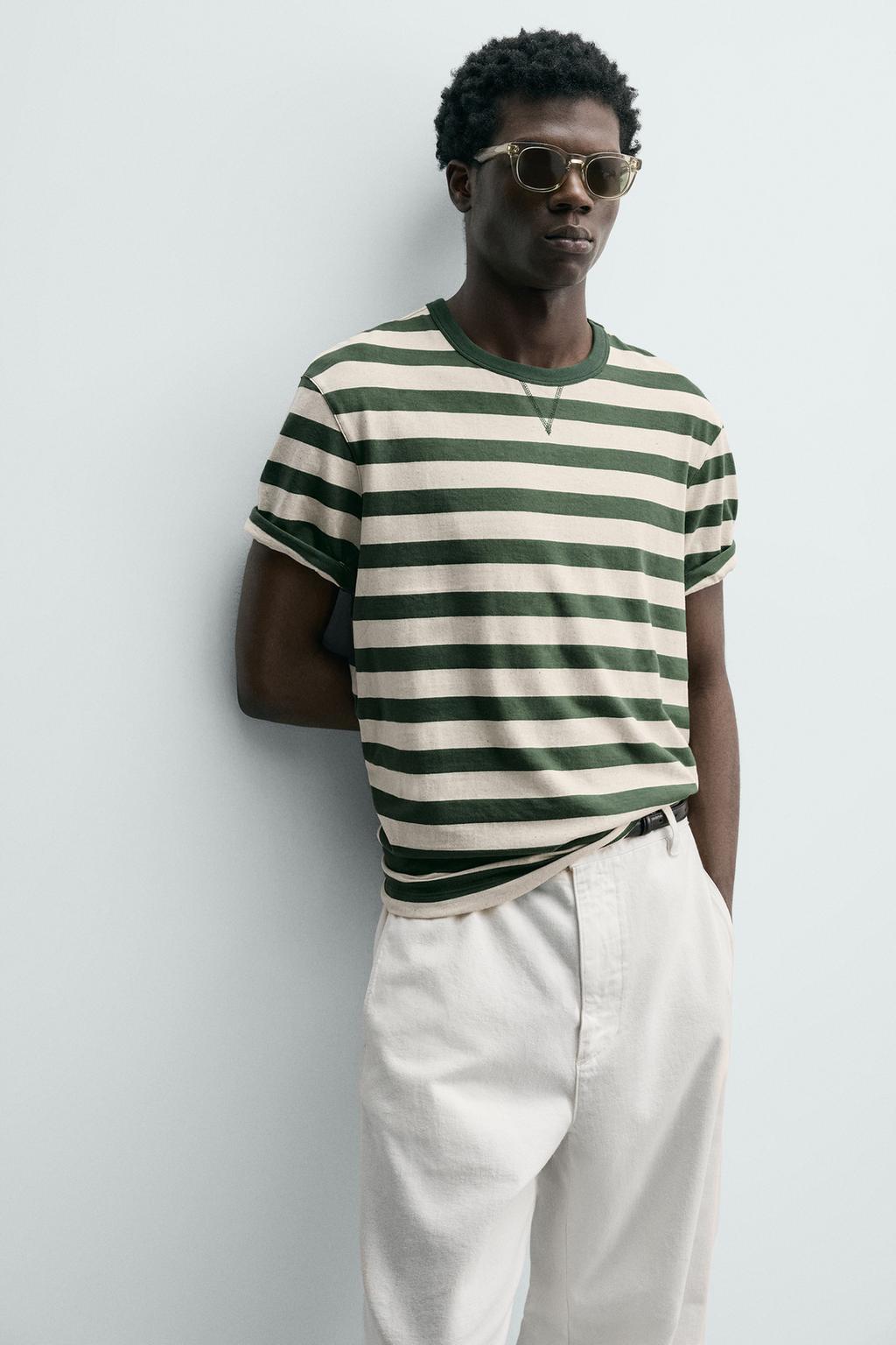 ФУТБОЛКА В ПОЛОСКУ С КОРОТКИМИ РУКАВАМИ