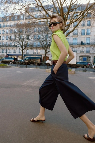 Брюки-кюлоты с ремнем