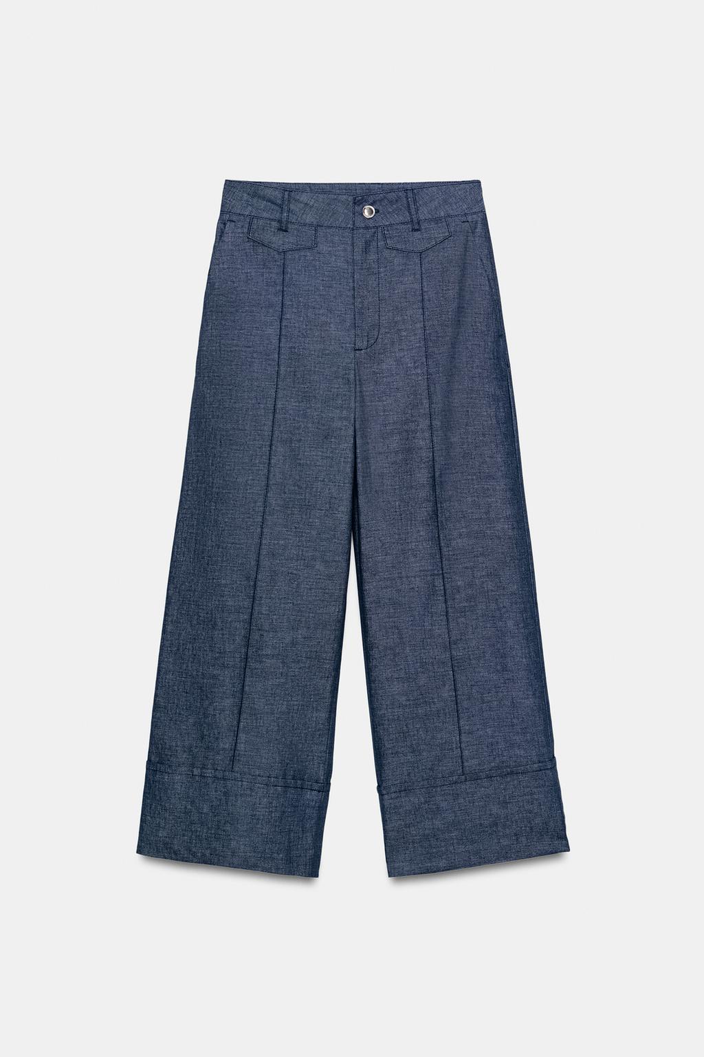 БРЮКИ КЮЛОТЫ ИЗ СМЕСОВОГО ЛЬНА